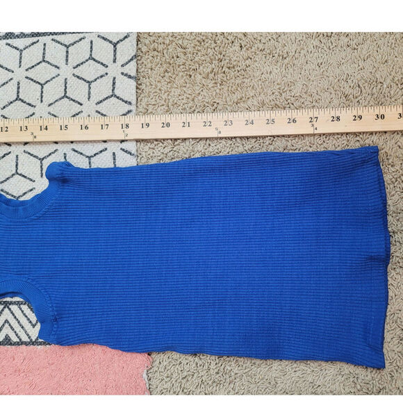 ZARA RIBBED CUT OUT MINI DRESS IN ROYAL BLUE, SZ SMALL - Picture 13 of 15